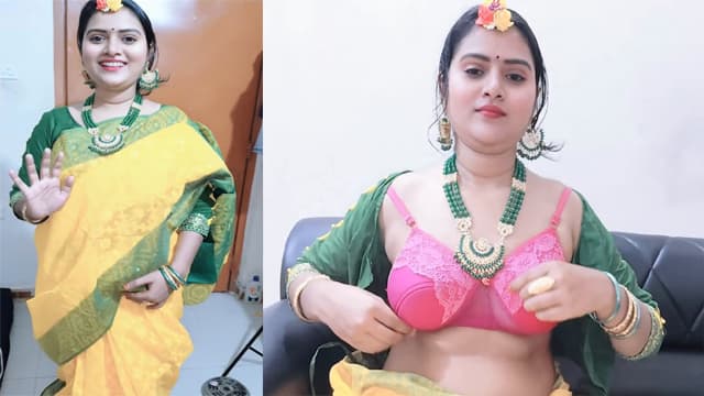 Married Wife Wedding Dress Video Call Long Distance Husband